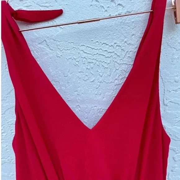 Betsey Johnson Womens Crepe Georgette Elegant Midi Dress Red Size 4 - Picture 8 of 13